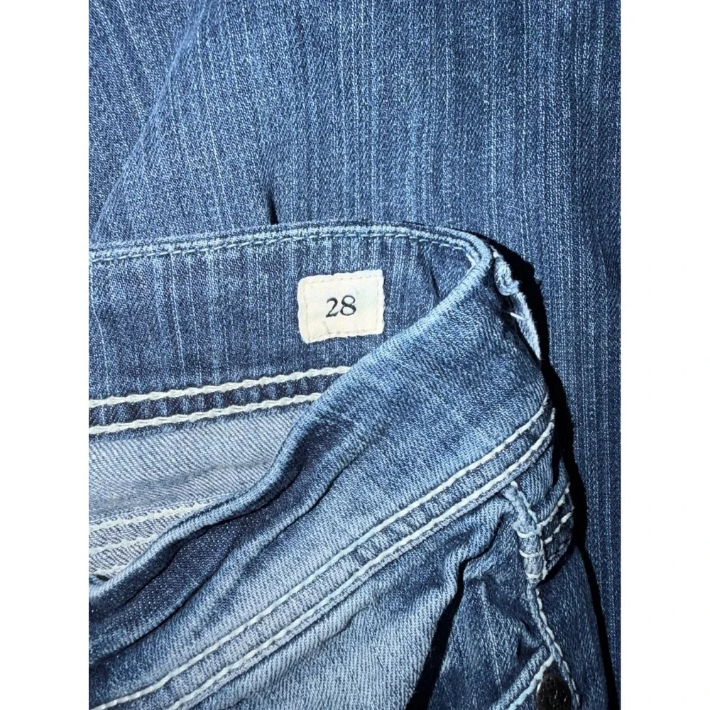 BKE Culture Pettera Jeans Womens 28 Blue Contrast Stitch BKC1009 Y2K